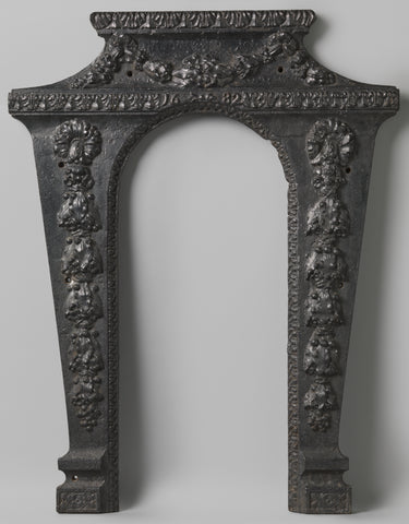 Cast iron plate for conversion of the fireplace, with the year 1682, anonymous, in or after 1682 - c. 1700 Canvas Print