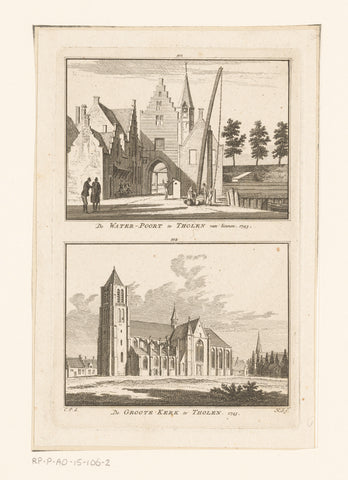 Two faces in Tholen, 1743, Hendrik Spilman, 1754 - 1792 Canvas Print