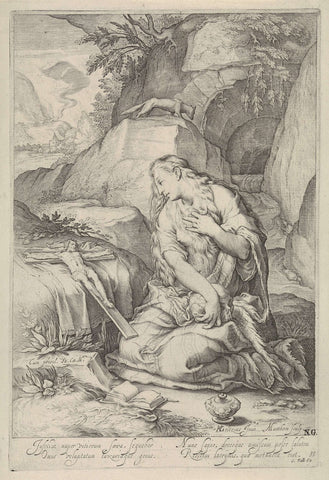 Penitent Maria Magdalena in landscape, Jacob Matham, 1694 - 1715 Canvas Print