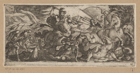 Cavalry attack with fleeing soldiers, Antonio Tempesta, 1565 - 1630 Canvas Print