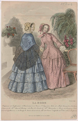 La Mode, 15 August 1849 : Chapeaux de Euphrosin (...), Louis Berlier, 1849 Canvas Print