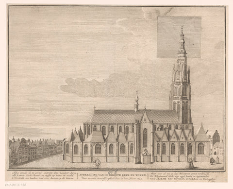 View of the Grote Kerk in Breda, before and after the fire of 1694, B.F. Immink, 1743 - 1744 Canvas Print