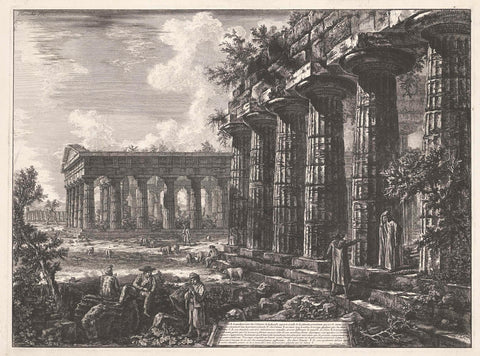 Tempels-Paestum, Giovanni Battista Piranesi, 1778 Canvas Print