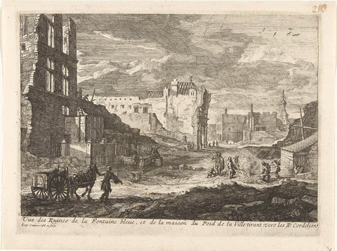 Ruins of the Fountain den Spauwer in Brussels, 1695, Augustin Coppens, 1695 Canvas Print