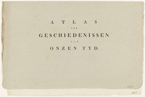 Omslag voor de proefaflevering van de Atlas der Geschiedenissen van onzen tyd, 1787, Willem Kok, 1787 Canvas Print