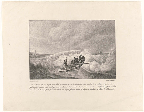 Shipwreck of the seven sailors from Huisduinen, 1824, Otto Baron Howen, 1824 Canvas Print