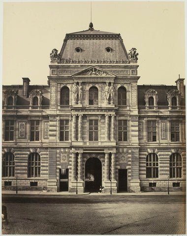 New Louvre. Imperial Library Pavilion, Parijs, Édouard Denis Baldus, 1856 - 1857 Canvas Print