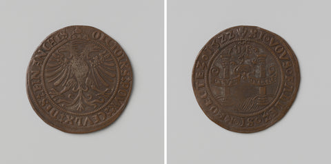 Charles V, German emperor, calculation medal of the council of Finance, anonymous, 1522 Canvas Print