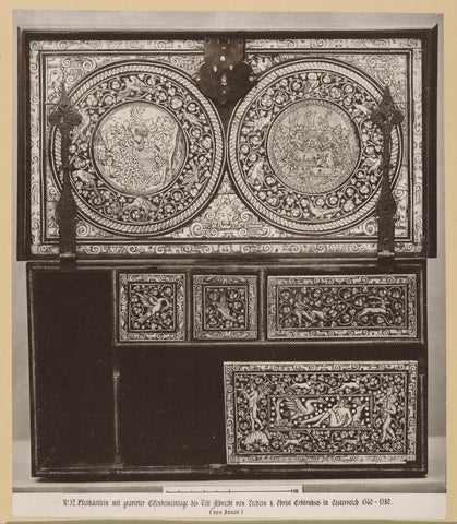 Inside of a cupboard with inlaid ivory, anonymous, 1869 - 1887 Canvas Print