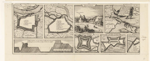 Siege of Maastricht, 1632 (plate 5), Claes Jansz. Visscher (II), 1633 Canvas Print