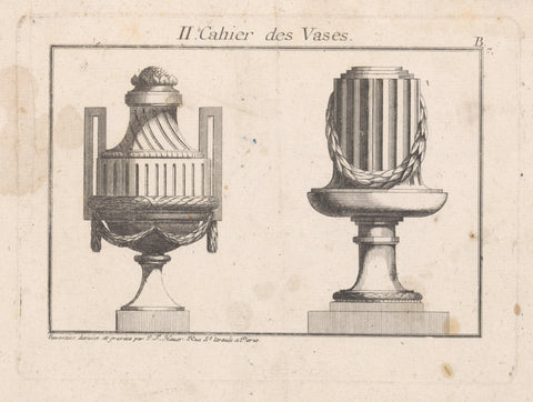 Two vases, Johann Thomas Hauer, 1758 - 1820 Canvas Print