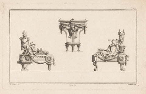 Vuurbokken, Berthault, 1771 Canvas Print