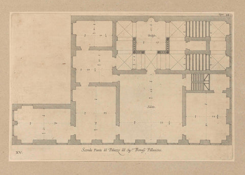 Plan of the first floor of the Palazzo dell'Acquedotto de Ferrari Galliera in Genoa, Nicolaes Ryckmans, 1622 Canvas Print