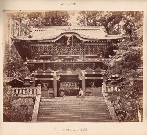 View of the Taiyū-in Reibyō Nitemmon at the temple complex near Nikko, Japan, anonymous, 1884 Canvas Print