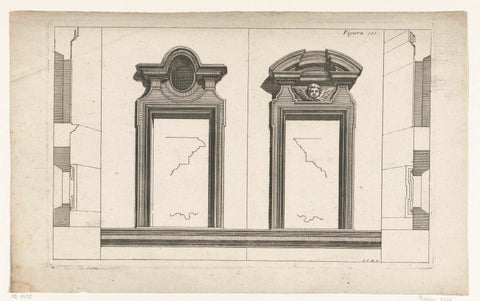 Twee raamkozijnen, Georg Conrad Bodenehr, 1708 - 1711 Canvas Print