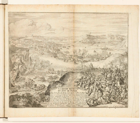 Retreat of the Army of the Duke of Parma, 1592, Romeyn de Hooghe, 1670 - 1699 Canvas Print