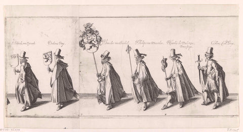 The funeral procession (plate 7), 1615, Simon Frisius, 1615 Canvas Print