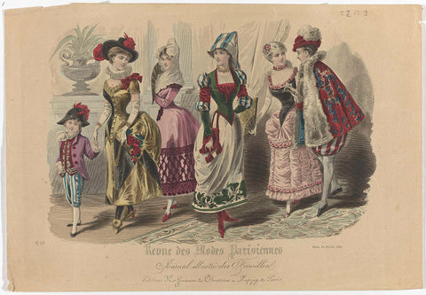 Revue des Modes Parisiennes, 1 February 1881, No. 418, anonymous, 1881 Canvas Print