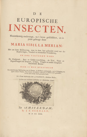 Over de voortteeling en wonderbaerlijke veranderingen der Surinaamsche insecten, Maria Sibylla Merian, 1730 Canvas Print