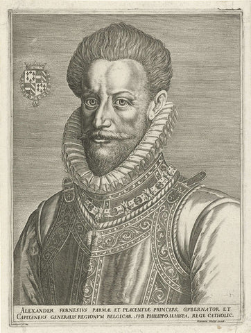 Portrait of Duke Alessandro Farnese of Parma, Harmen Jansz Muller (workshop of), 1598 - 1602 Canvas Print