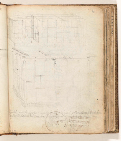 Construction drawing of a house, Jan Brandes, 1779 - 1785 Canvas Print