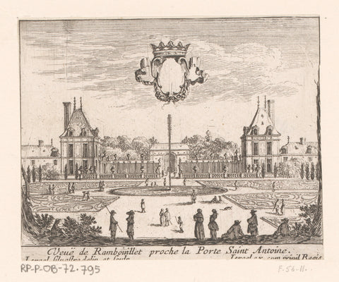 View of the folie-rambouillet pavilion, Israël Silvestre, 1631 - 1661 Canvas Print