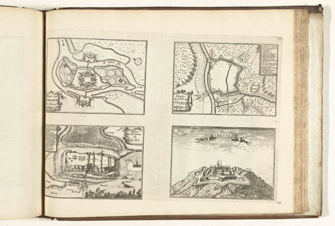 Maps of Fort Louis, Trier, Biche and Homburg, 1726, anonymous, 1726 Canvas Print