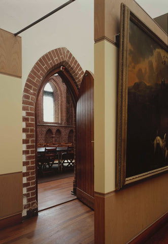 Room 107 with a view of the Aduard Chapel via a passage, 2003 Canvas Print