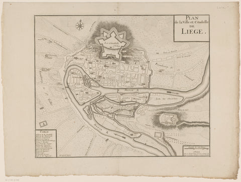 Map of Liège, L Loisel, 1690 - 1705 Canvas Print