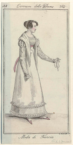 Corriere delle Dame, 1818, No. 765 : Moda di Francia, L. Michieletti, 1818 Canvas Print