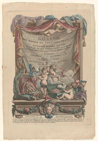 Titelblad van Gallerie des Modes et Costumes Français (...) 1778, Le Roy, 1778 Canvas Print