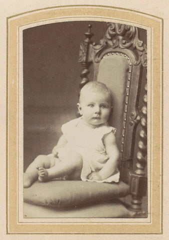 Portrait of a baby on a chair, Wegner & Mottu, 1864 - c. 1887 Canvas Print