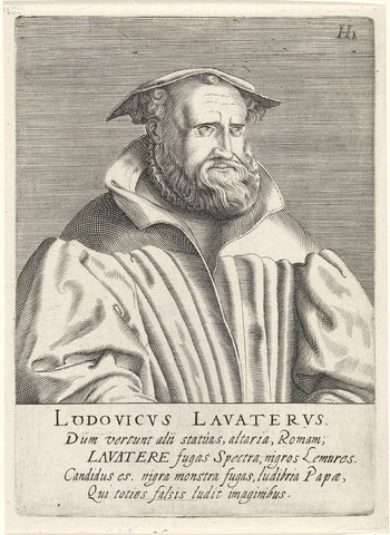 Portrait of Ludwig Lavater, Hendrick Hondius (I), 1599 Canvas Print