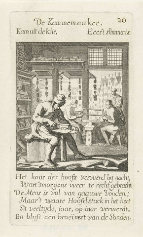 Kammenmaker, Jan Luyken, 1694 Canvas Print