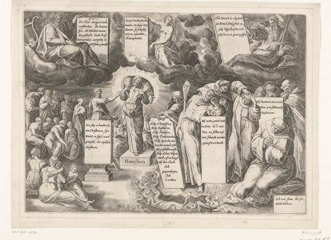 Cartoon on the Catholics after their losses in 1627 and 1629, anonymous, 1629 - 1630 Canvas Print