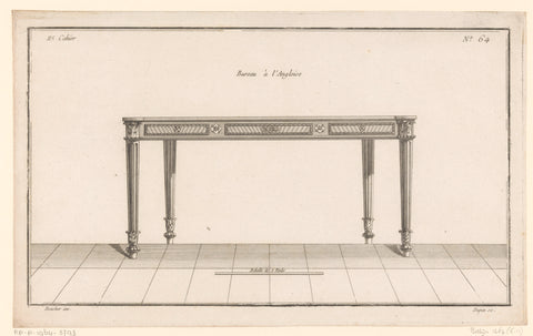 Bureau met bloemmotieven, Nicolas Dupin, 1772 - 1779 Canvas Print