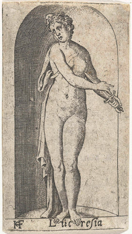 Lucretia, Hans Collaert (I), 1530 - 1580 Canvas Print