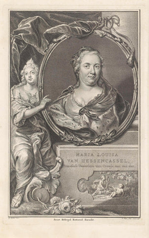 Portrait of Maria Louisa of Hesse-Kassel, Pieter Tanjé, 1751 Canvas Print