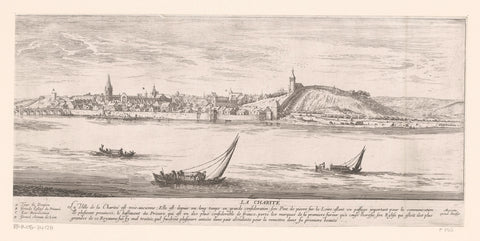 View of Charité-sur-Loire with the Loire, Israel Silvestre, 1631 - 1657 Canvas Print