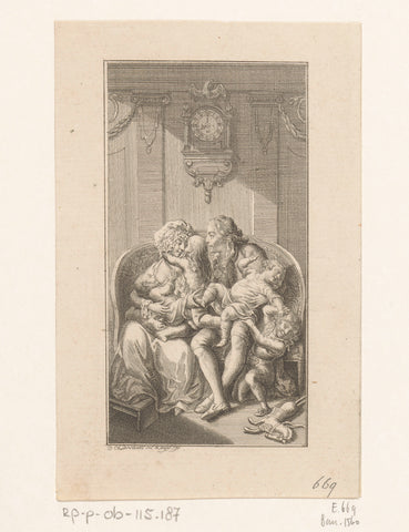 Happy family, Daniel Nikolaus Chodowiecki, 1791 Canvas Print