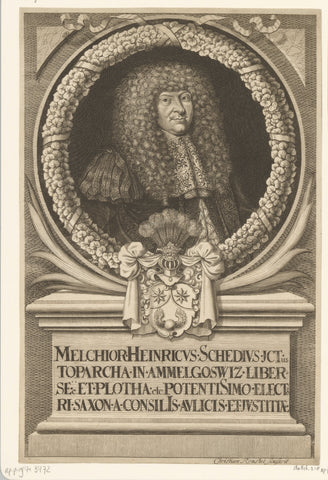 Portrait of Melchior Heinrich Schede, Christian Romstet, 1665 - 1721 Canvas Print