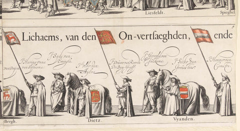 Part of the funeral procession of Ernst Casimir, Count of Nassau-Dietz in Leeuwarden (plate 4), 1633, J. Hermans, 1634 Canvas Print