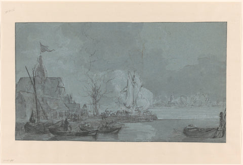 Last shot from Dordrecht to the French in Papendrecht, 1813, Johannes Christiaan Schotel, 1813 - 1838 Canvas Print