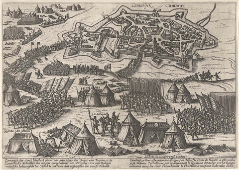 Cambrai besieged and taken by Fuentes, 1595, anonymous, 1595 - 1597 Canvas Print