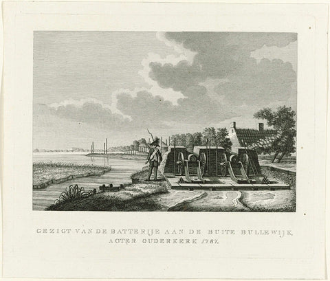 Battery at the Buiten Bullewijk, 1787, anonymous, 1787 Canvas Print