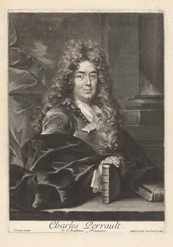 Portrait of Charles Perrault, Gerard Edelinck, 1694 Canvas Print