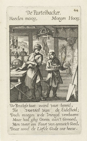 Pie baker, Caspar Luyken, 1694 Canvas Print