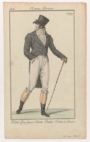 Journal des Dames et des Modes: Men's Fashion, anonymous, 1806 Canvas Print