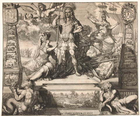 Allegory with Cornelis Tromp as Neptune, 1691, Jan van Vianen, 1691 Canvas Print