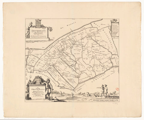 Map of the grietenij Ferwerderadeel, Caspar Luyken (attributed to), 1718 Canvas Print